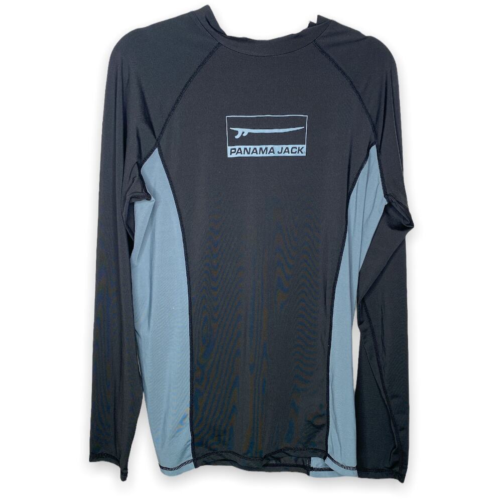 Mens Panama Jack Long Sleeve Swim Rash Guard Shirt Extra Large